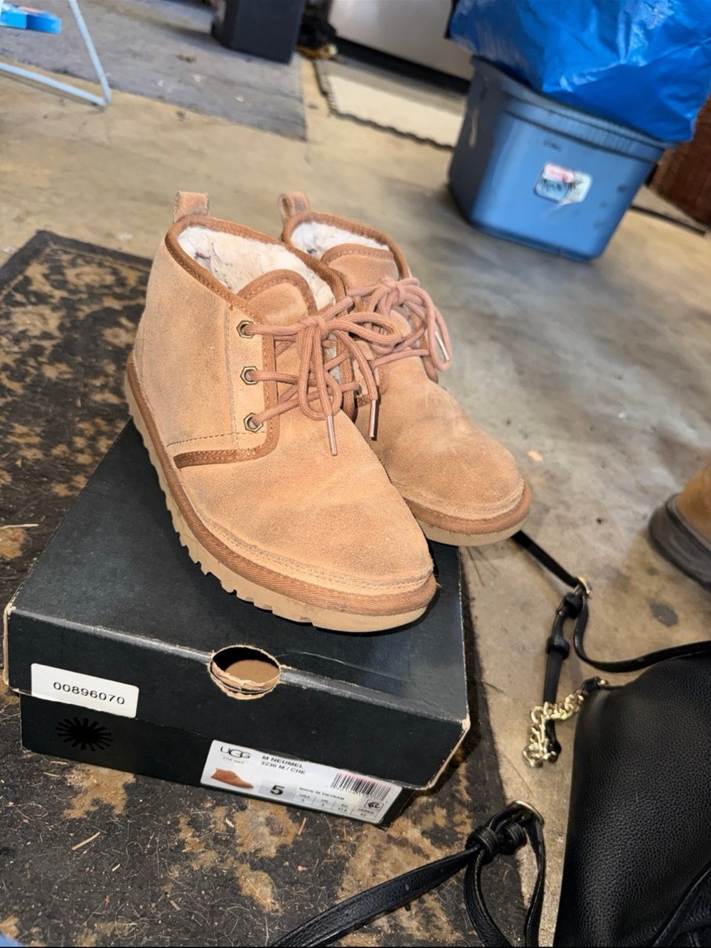 UGG Chestnut Suede Shearling-Lined Booties